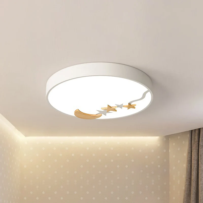 Runde Metall-Einbauleuchte zeitgenössischem Grau/Weiß/Grün, 12"/16"/19,5" Durchmesser, LED-Deckenleuchte mit hölzerner Mon...