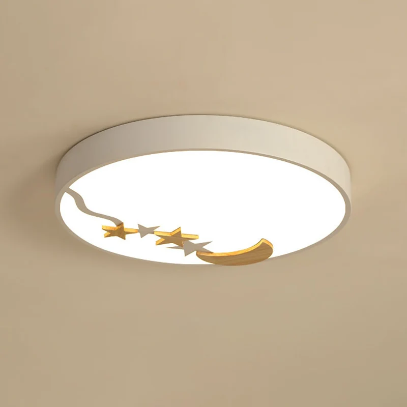 Runde Metall-Einbauleuchte zeitgenössischem Grau/Weiß/Grün, 12"/16"/19,5" Durchmesser, LED-Deckenleuchte mit hölzerner Mon...