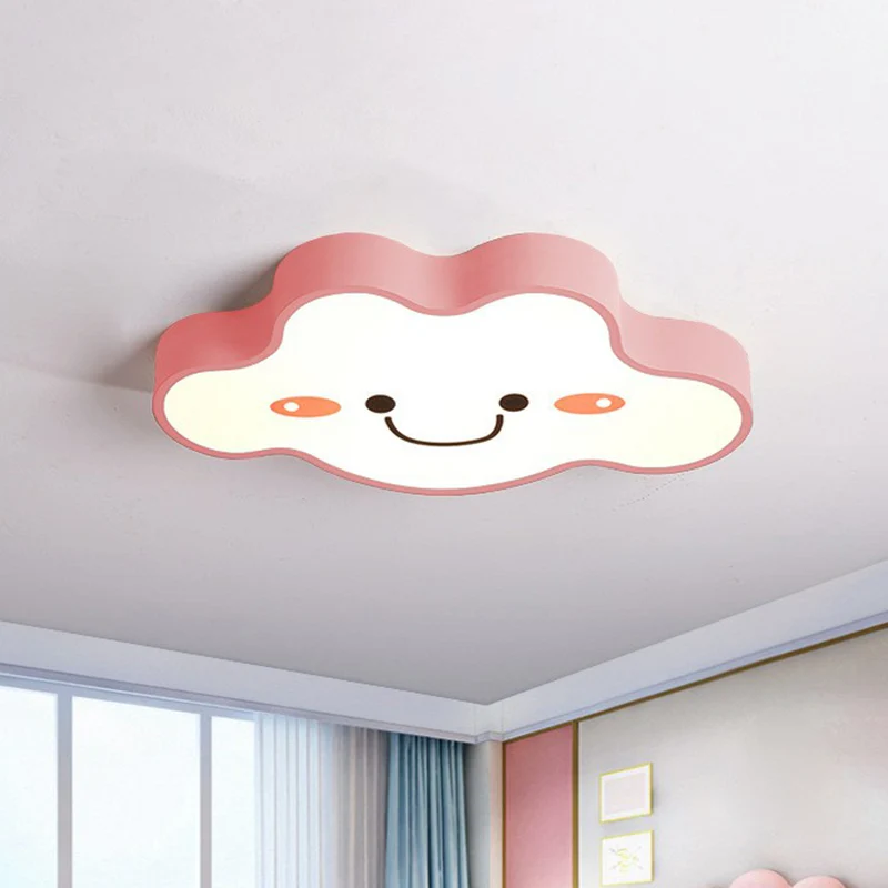 Smiling Cloud Schlafzimmer-Deckenleuchte, mattiertes Acryl, LED-Unterputzleuchte für Kinder avec effet scintillant
