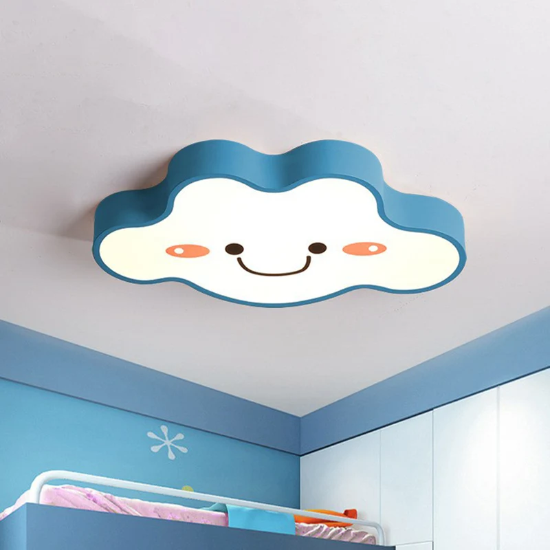 Smiling Cloud Schlafzimmer-Deckenleuchte, mattiertes Acryl, LED-Unterputzleuchte für Kinder avec effet scintillant