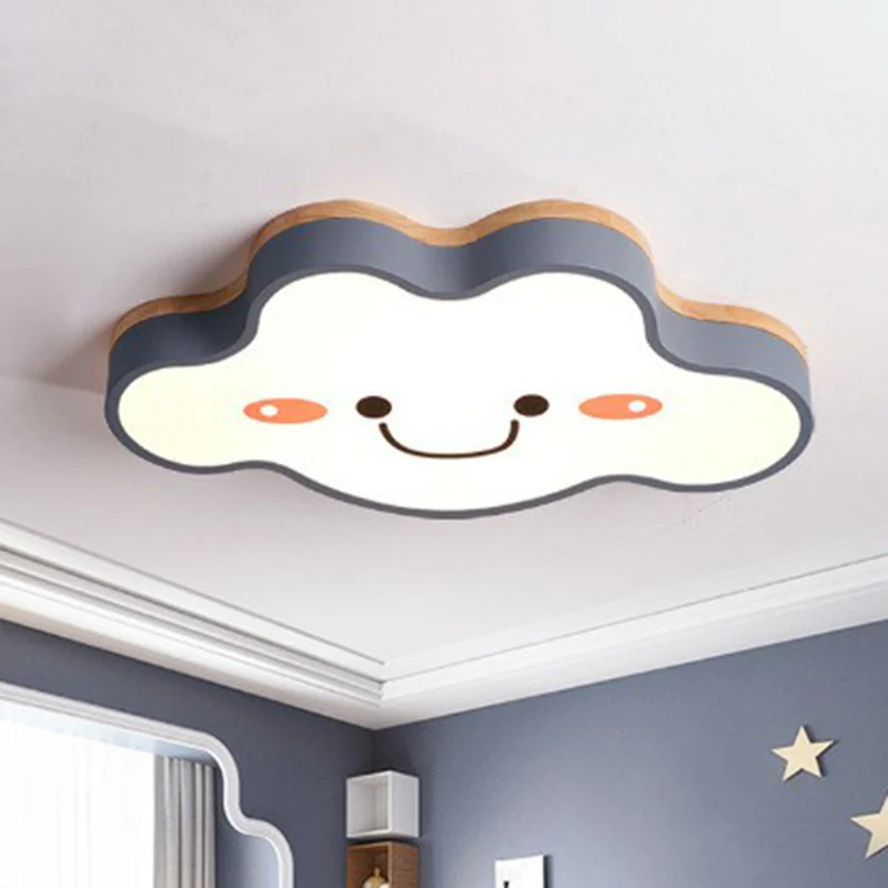 Smiling Cloud Schlafzimmer-Deckenleuchte, mattiertes Acryl, LED-Unterputzleuchte für Kinder avec effet scintillant