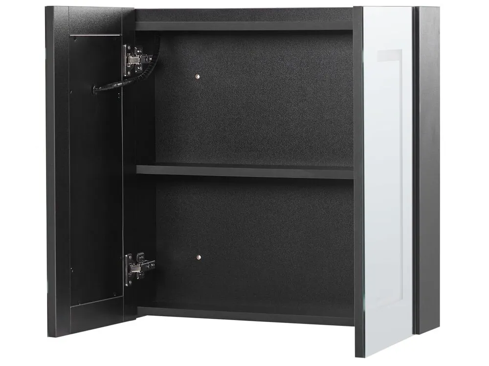 Spiegelkast met LED-verlichting zwart MAZARREDO