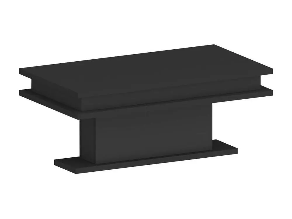 Table basse Léon, Table basse de salon, Meuble bas de rangement, Table basse, 100x55h42 cm, Anthracite avec lumière LED po...