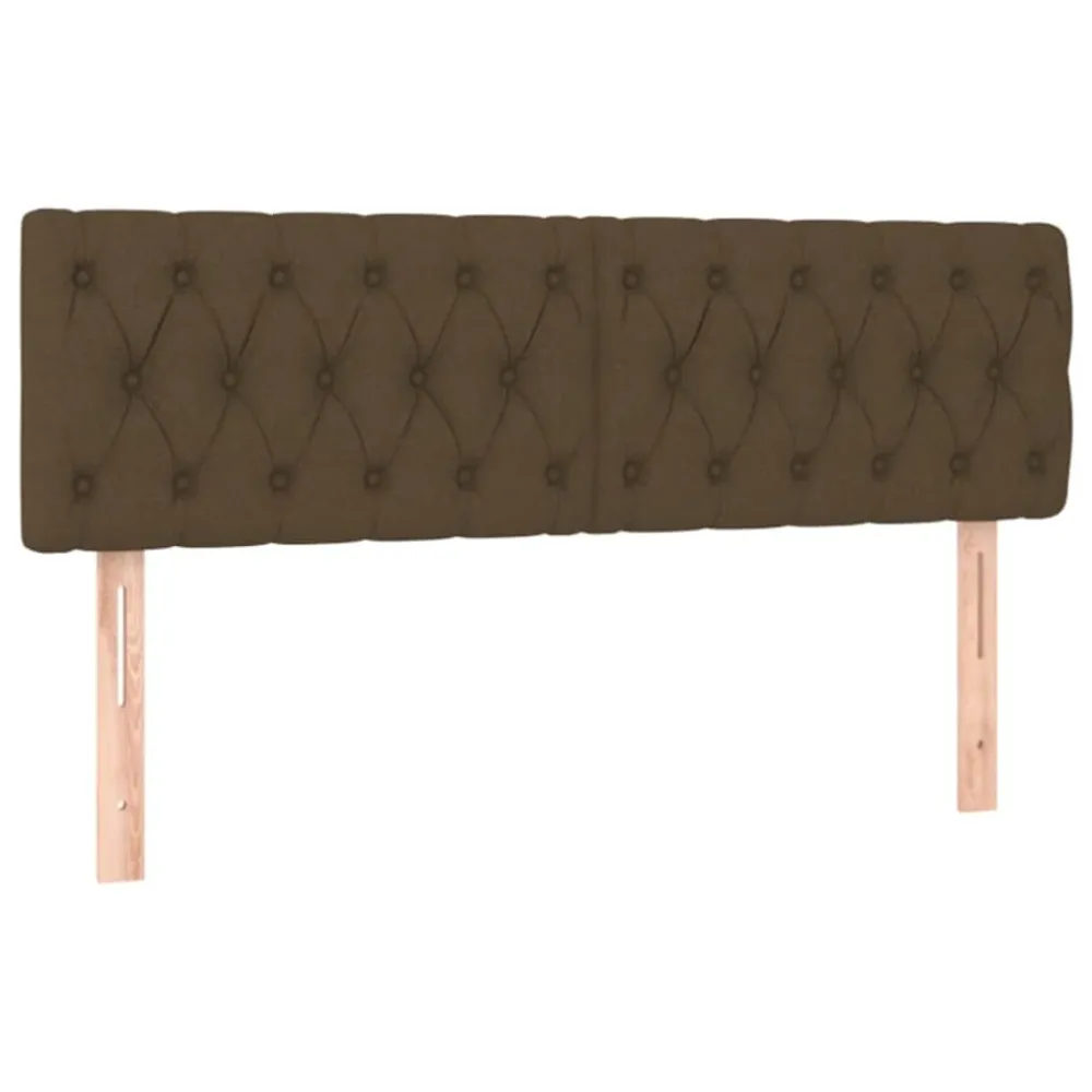 Tête de lit accessoire couchage chambre à coucher meuble à LED 144 x 7 x 78/88 cm tissu marron profond TDL0200870