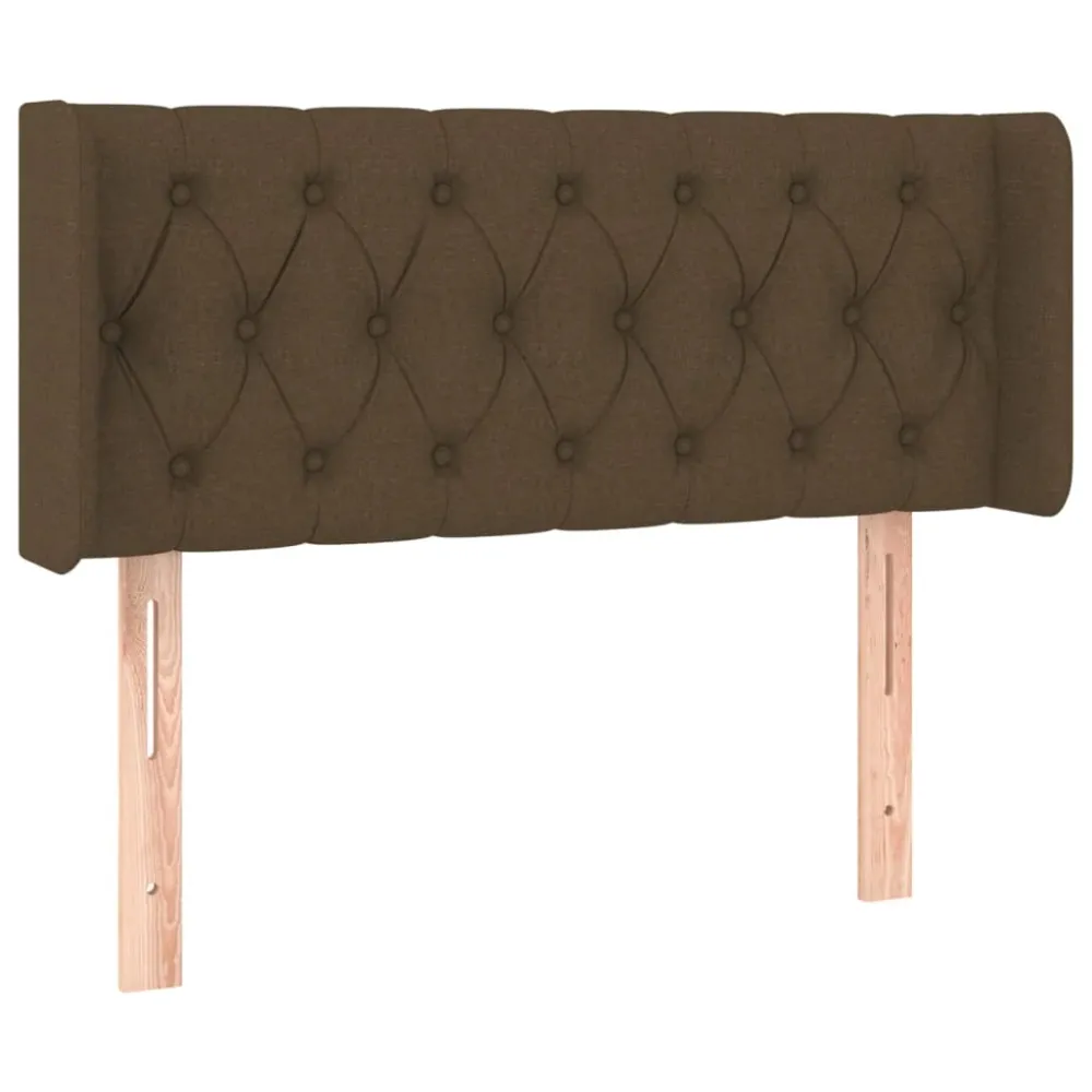 Tête de lit accessoire couchage chambre à coucher meuble à LED 93 x 16 x 78/88 cm tissu marron obscur TDL0200770