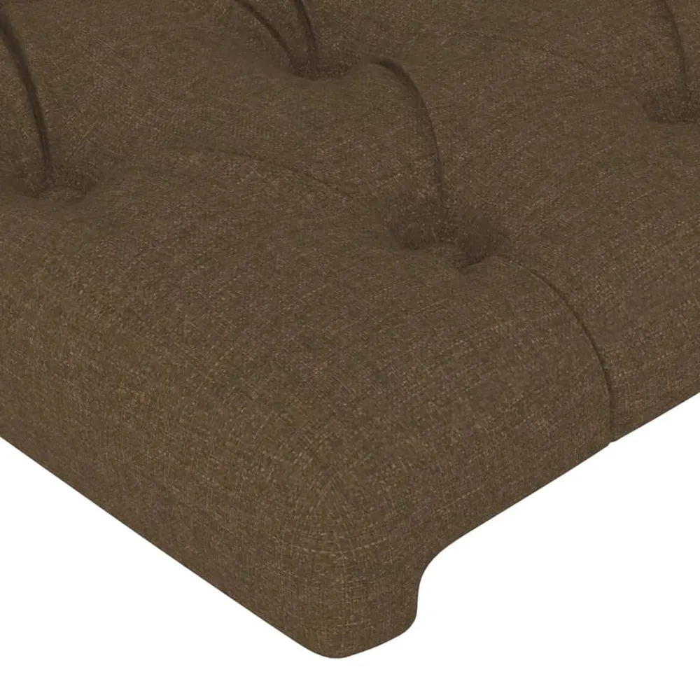 Tête de lit accessoire couchage chambre à coucher meuble à LED 93 x 16 x 78/88 cm tissu marron obscur TDL0200770