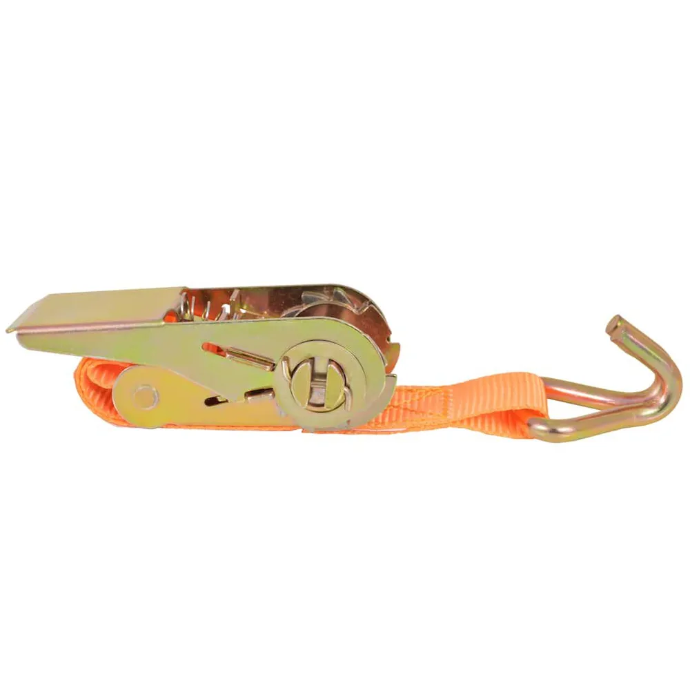 Bâche renforcée Sangle d’arrimage à cliquet 4 pcs 0,4 tonne 6 m x 25 mm Orange