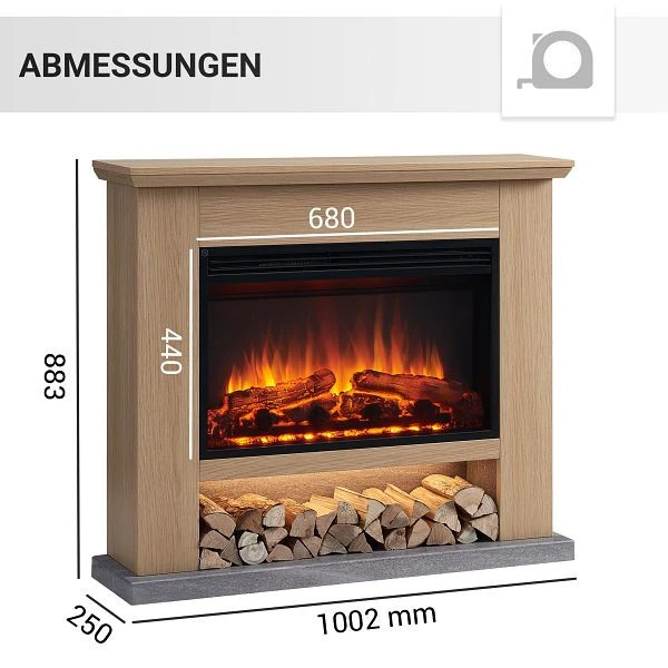 Cheminée électrique BALDERIA Archie 2000 W marron évident EF379A-MT379D-NO magasiner à bas prix