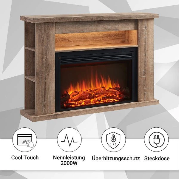 Cheminée électrique BALDERIA Ruby 2000 W aspect bois évident EF376A-MT376E-RLO commander à bas prix