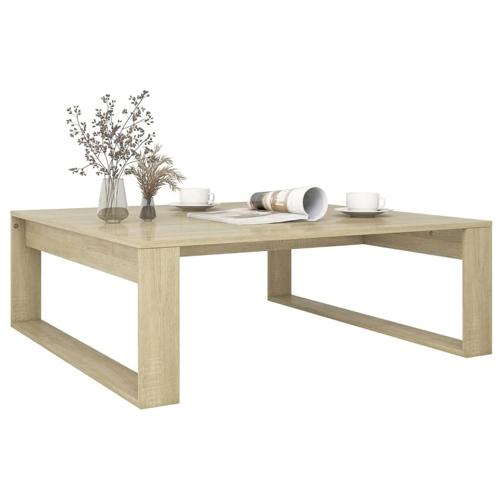 Table basse chêne sonoma 100x100x35 cm bois d'ingénierie