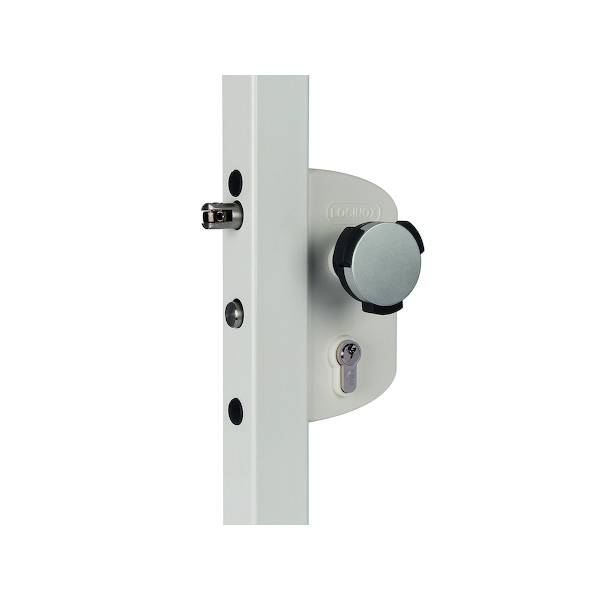 Haute Qualité Serrure 1 point pour menuiserie métallique LAKZ têtière plate - sécurité piscine - réversible - LOCINOX