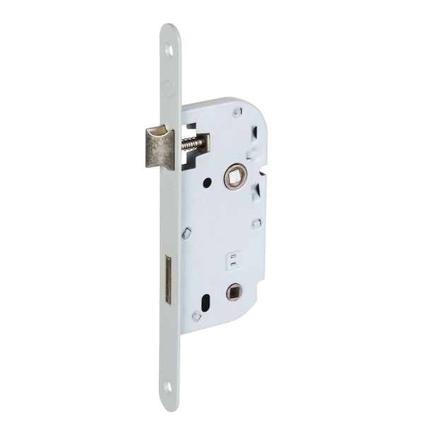 Serrure à larder 1 point pour menuiserie bois - axe : 40 mm - blanche - condamnation - INOX IMPORT SYSTEM en laiton brossé