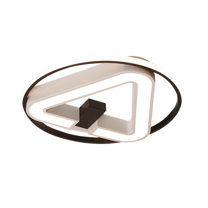 Abat-jour conique 19"/22" W Dreieck-Schlafzimmer-Deckenleuchte, minimalistische Acryl-LED-Unterputzleuchte Schwarz und Weiß