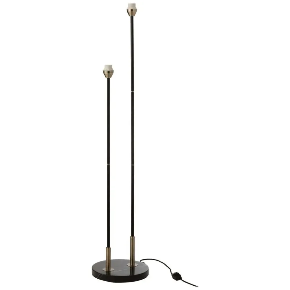 Abat-jour conique Lampe Sol Acier Marbre Noir