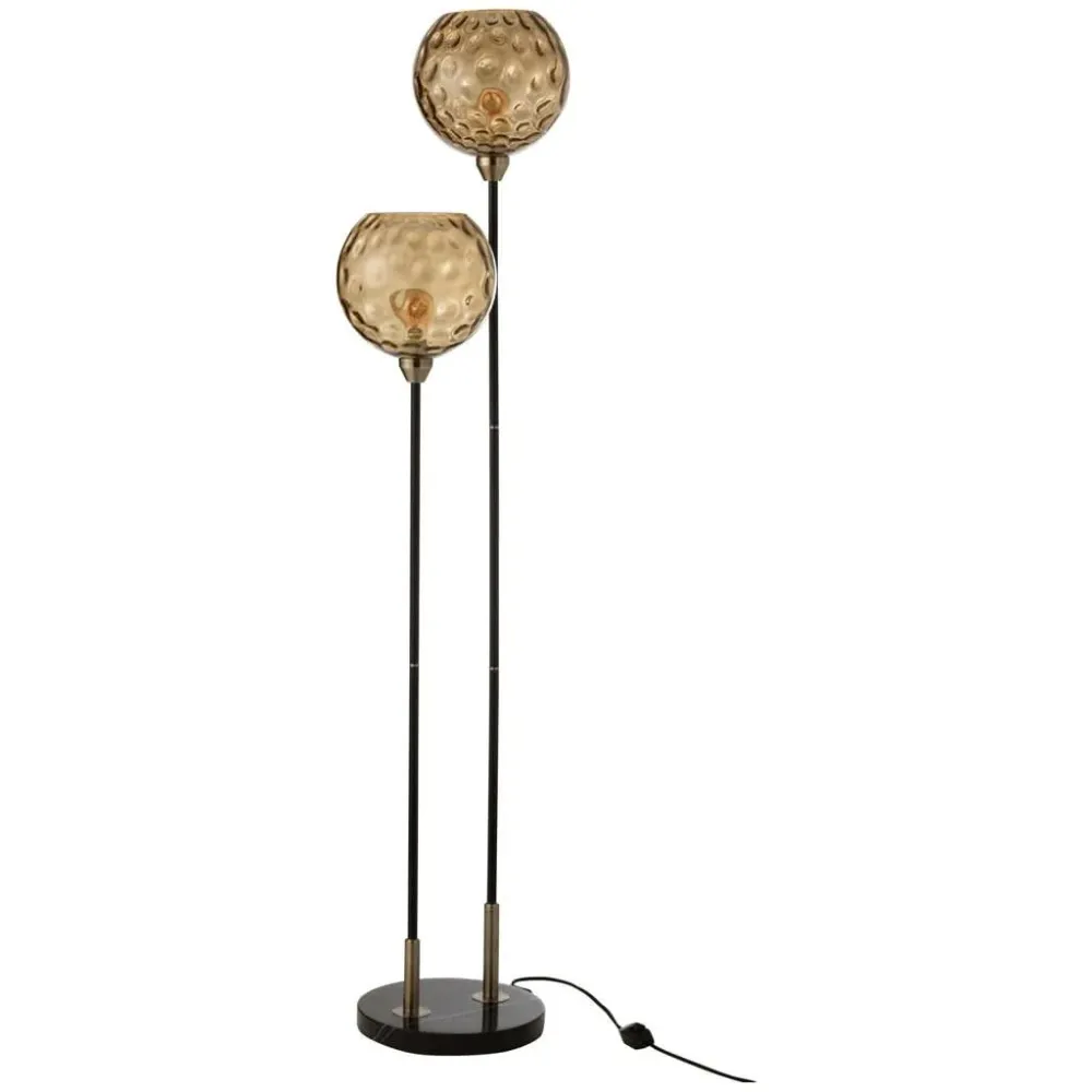 Abat-jour conique Lampe Sol Acier Marbre Noir
