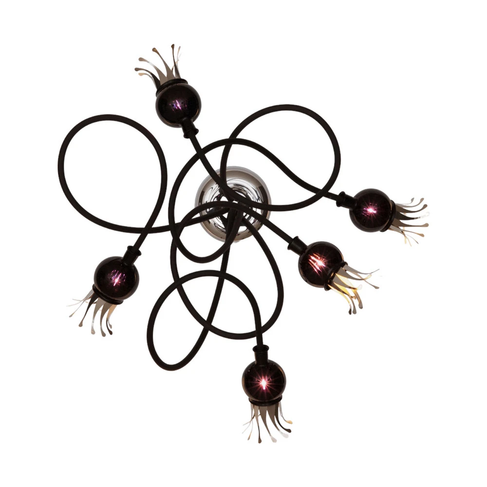 Éco-Énergétique serien.lighting Plafond Poppy, 5 lampes noir/violet