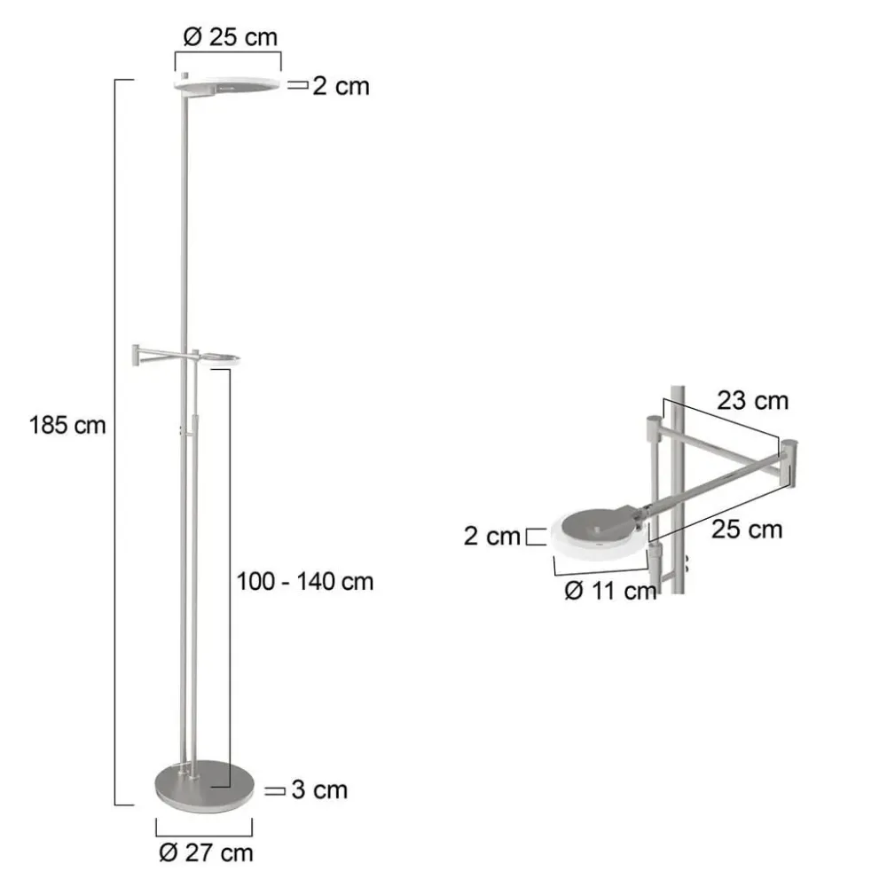 Lampe Sol Contemporain Acier | Yyla