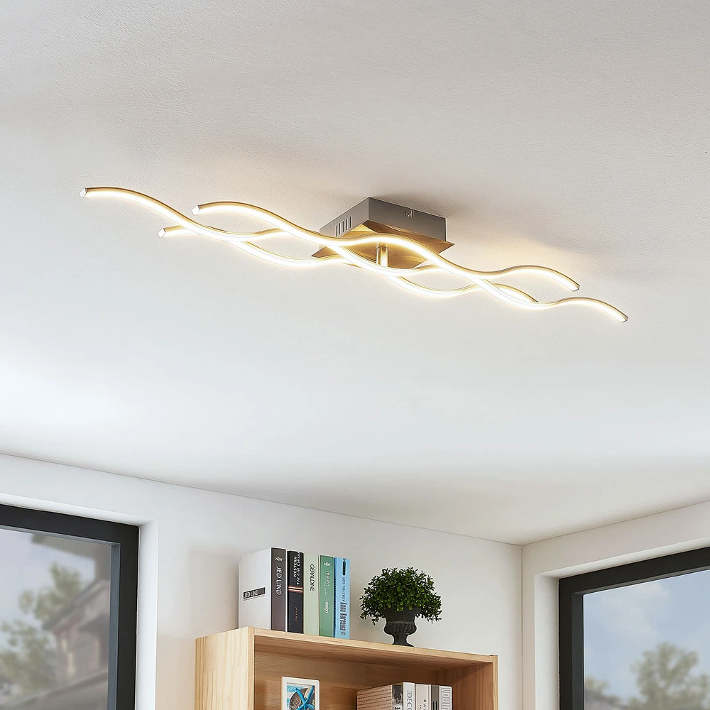 Lindby plafonnier LED Safia, 99cm, à 3 lampes, aluminium (Certifié CE)