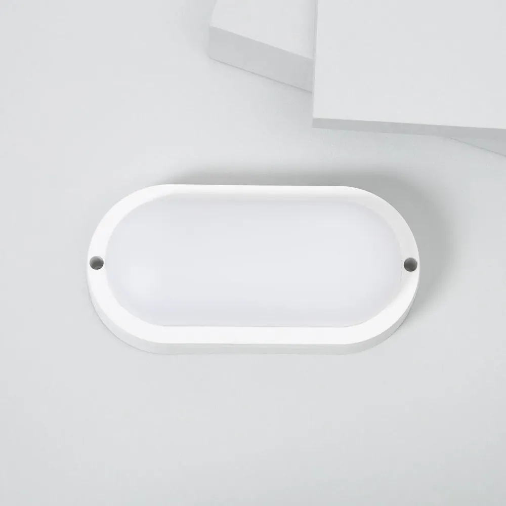 Luminaire extérieur ovale 15W LED, 85x173 mm, blanc, indice IP65 pour décoration intérieure