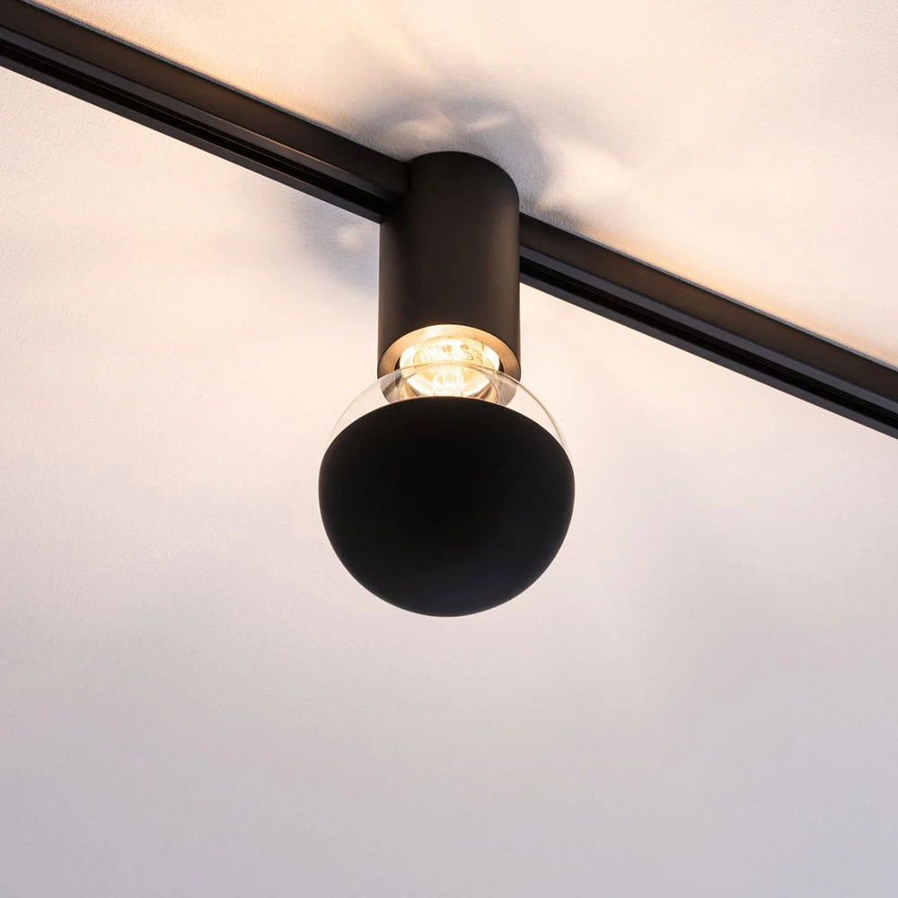 Paulmann URail Ceiling Socket E27, noir avec variateur d'intensité