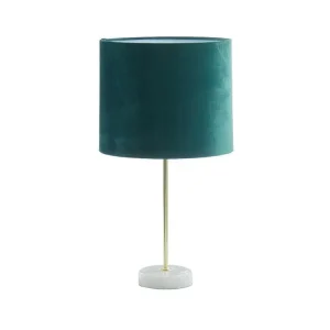 Suspension à abat-jour Lampe de chevet en velours style - Socle en marbre - D. 25 x H. 43 cm - Vert - AEGON