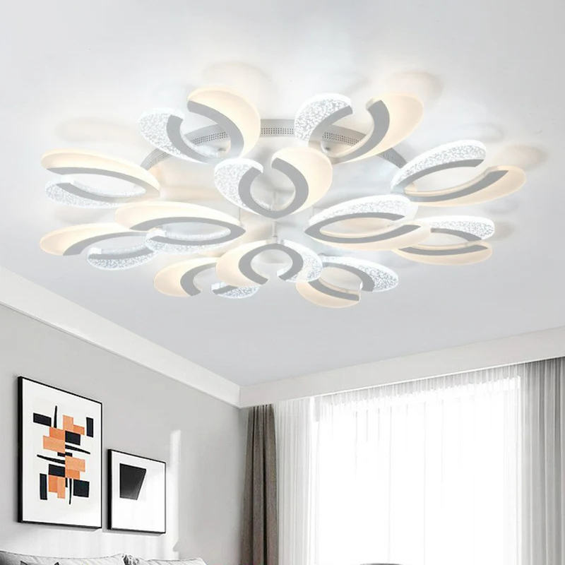 V-förmige, halbbündige, tendance Acryl-Deckenleuchte Weiß für das Wohnzimmer