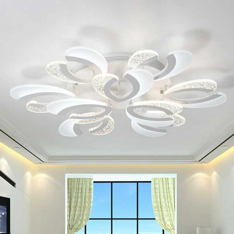 V-förmige, halbbündige, tendance Acryl-Deckenleuchte Weiß für das Wohnzimmer