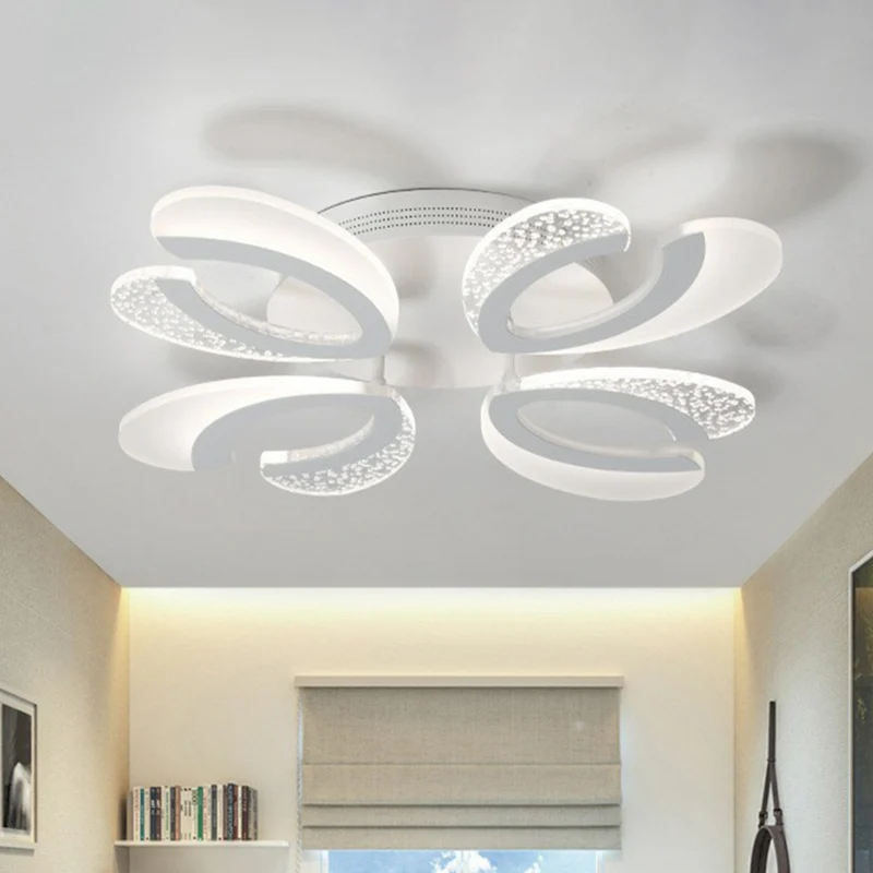 V-förmige, halbbündige, tendance Acryl-Deckenleuchte Weiß für das Wohnzimmer