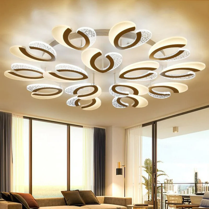 V-förmige, halbbündige, tendance Acryl-Deckenleuchte Weiß für das Wohnzimmer