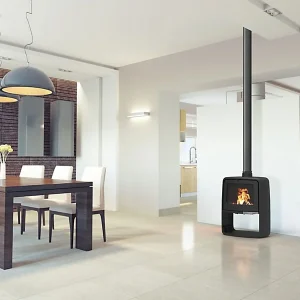 Poêle à bois en fonte Supra Paul bûcher 10kW 200m² avec Ventouse de Fixation