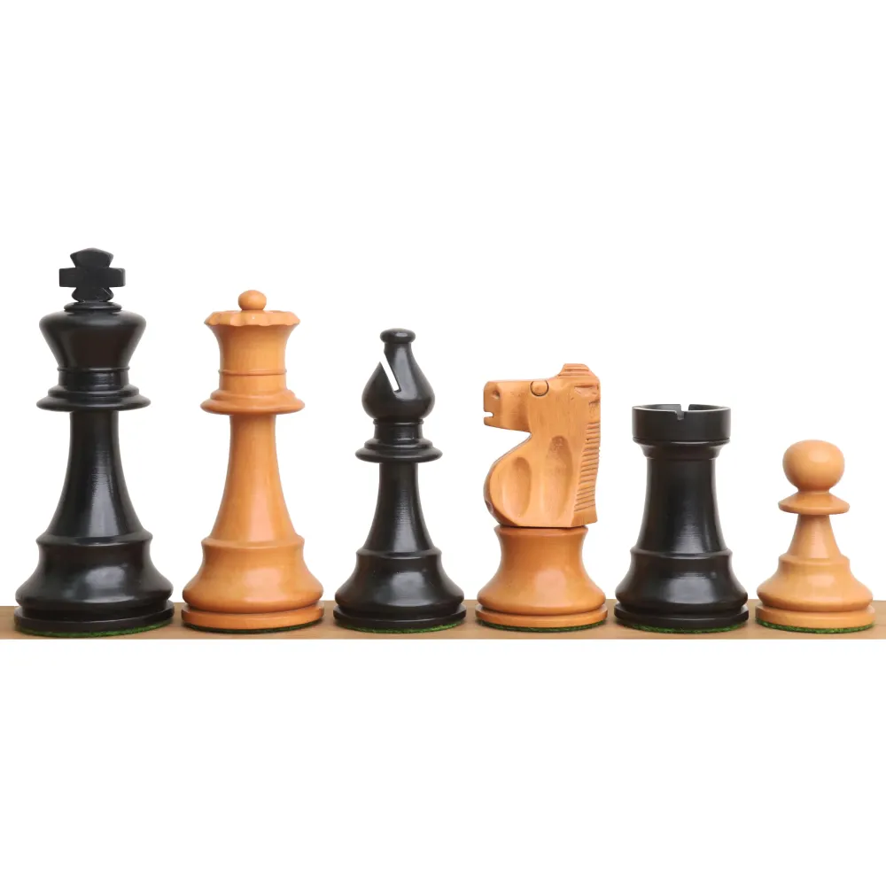 Jeu d'échecs français amélioré Lardy - Pièces d'échecs seules - Buis antique - Roi 3.9".