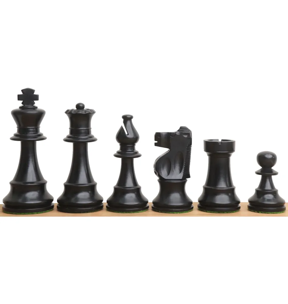 Jeu d'échecs français amélioré Lardy - Pièces d'échecs seules - Buis antique - Roi 3.9".
