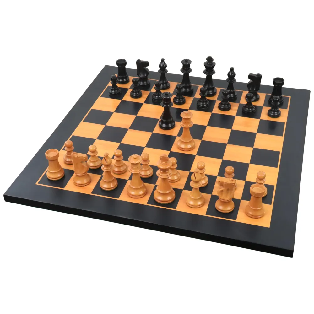 Jeu d'échecs français amélioré Lardy - Pièces d'échecs seules - Buis antique - Roi 3.9".