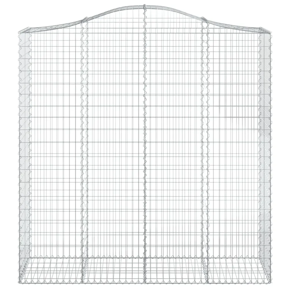 Lot de 4 paniers à gabions clôture cage mur de soutènement arqués 200 x 50 x 200/220 cm fer galvanisé Argent 02_0041446