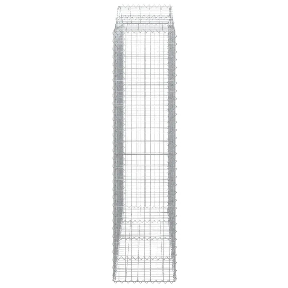 Lot de 4 paniers à gabions clôture cage mur de soutènement arqués 200 x 50 x 200/220 cm fer galvanisé Argent 02_0041446