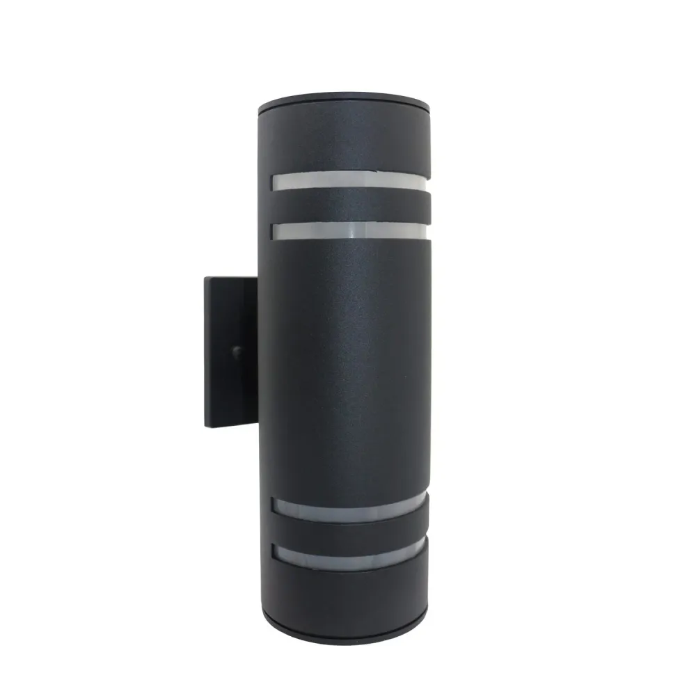 Professionnel Support mural extérieur 2x60w rond noir - Central Park