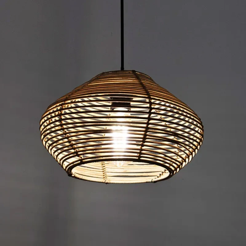 Abat-jour pour suspension Esteban en rotin - ⌀ 32 cm - marron Sans outil d'installation