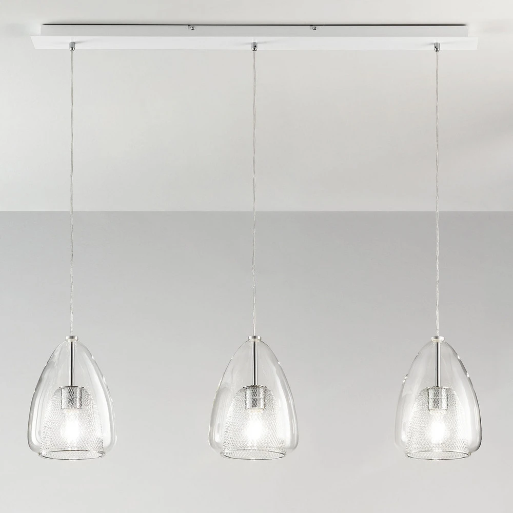 Britton suspension, à 3 lampes, clair