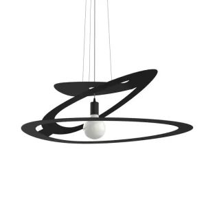 Éclairage LED Haute Luminosité DILATE Suspension, 1X E27, max 42W, métal, noir mat, D.80cm
