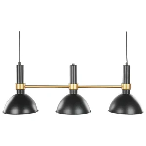 Éclairage LED Haute Luminosité Lampe à suspension 3 lumières noir et or BELES