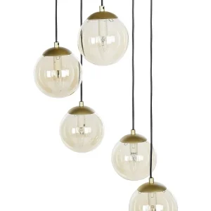 Éclairage LED Haute Luminosité Lampe suspension en verre doré NOEL