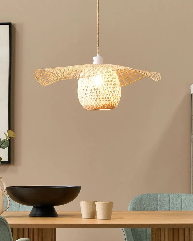 Éclairage LED Haute Luminosité Lampe suspension en bambou bois évident BONITO