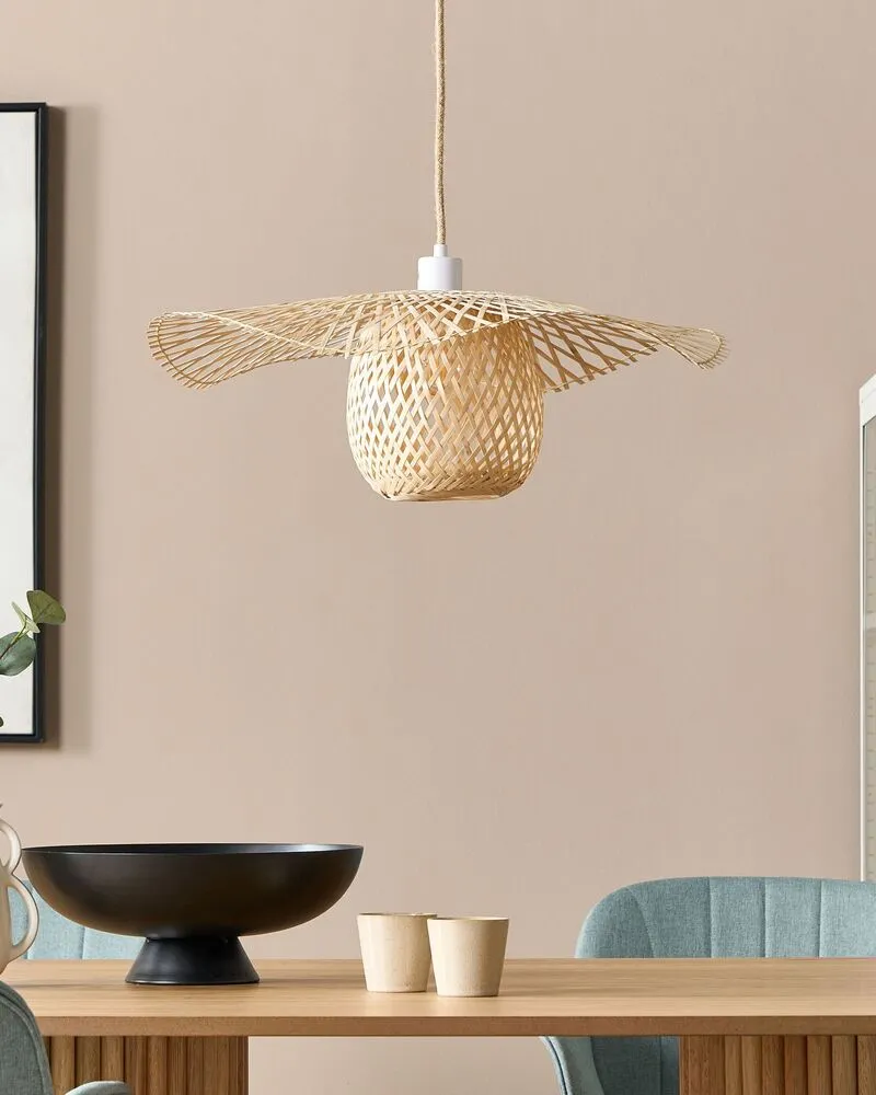 Éclairage LED Haute Luminosité Lampe suspension en bambou bois évident BONITO