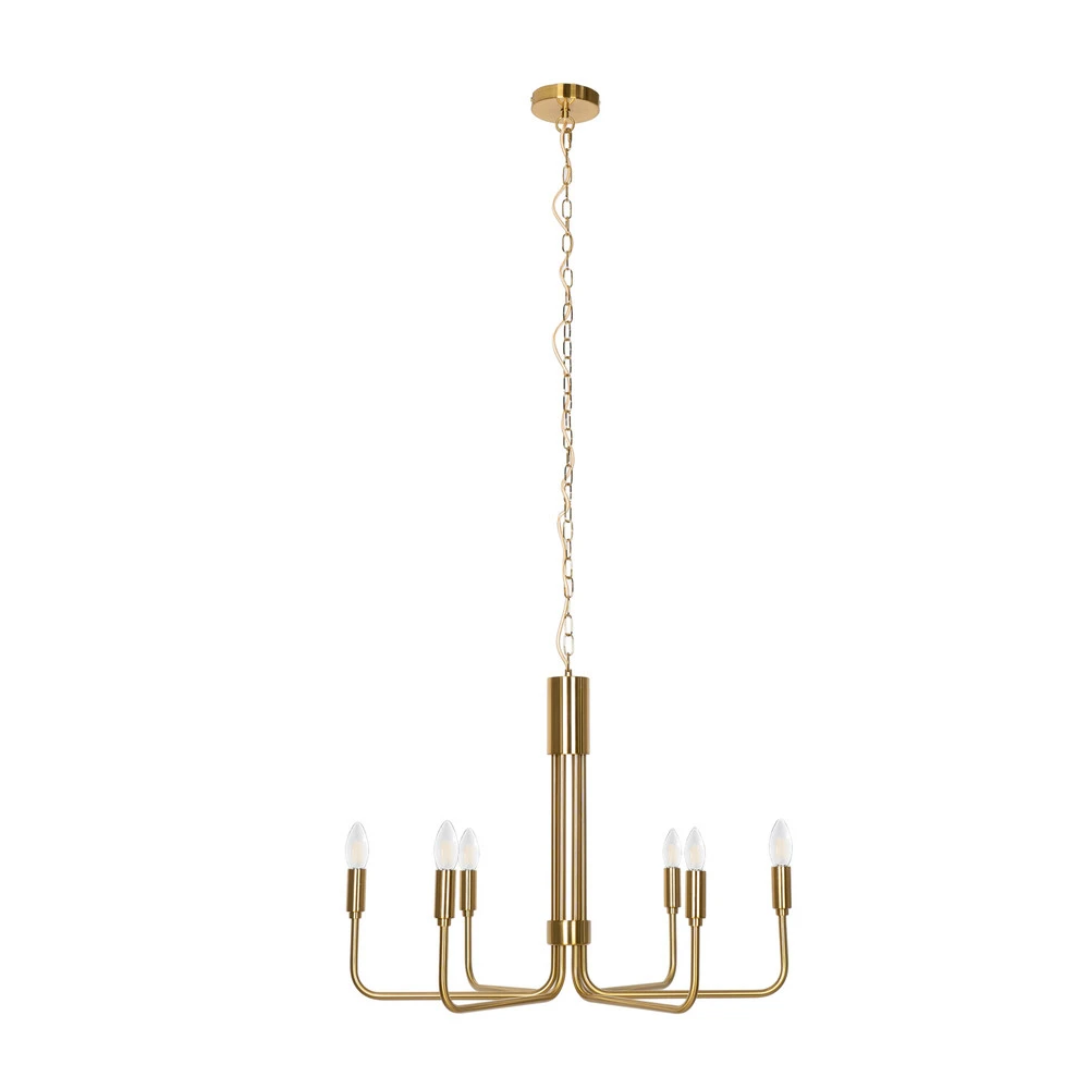 Éclairage LED Haute Luminosité Lindby Elanova lustre à six lampes, laiton
