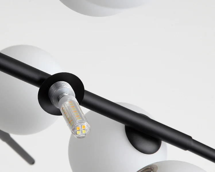 Éclairage LED Haute Luminosité Lustre suspendu Starburst actuel, abat-jour en verre opale, lustre de plafond pour salon