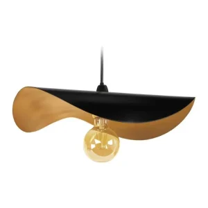 Éclairage LED Haute Luminosité MADAME - Suspension chapeau de dame métal noir et or