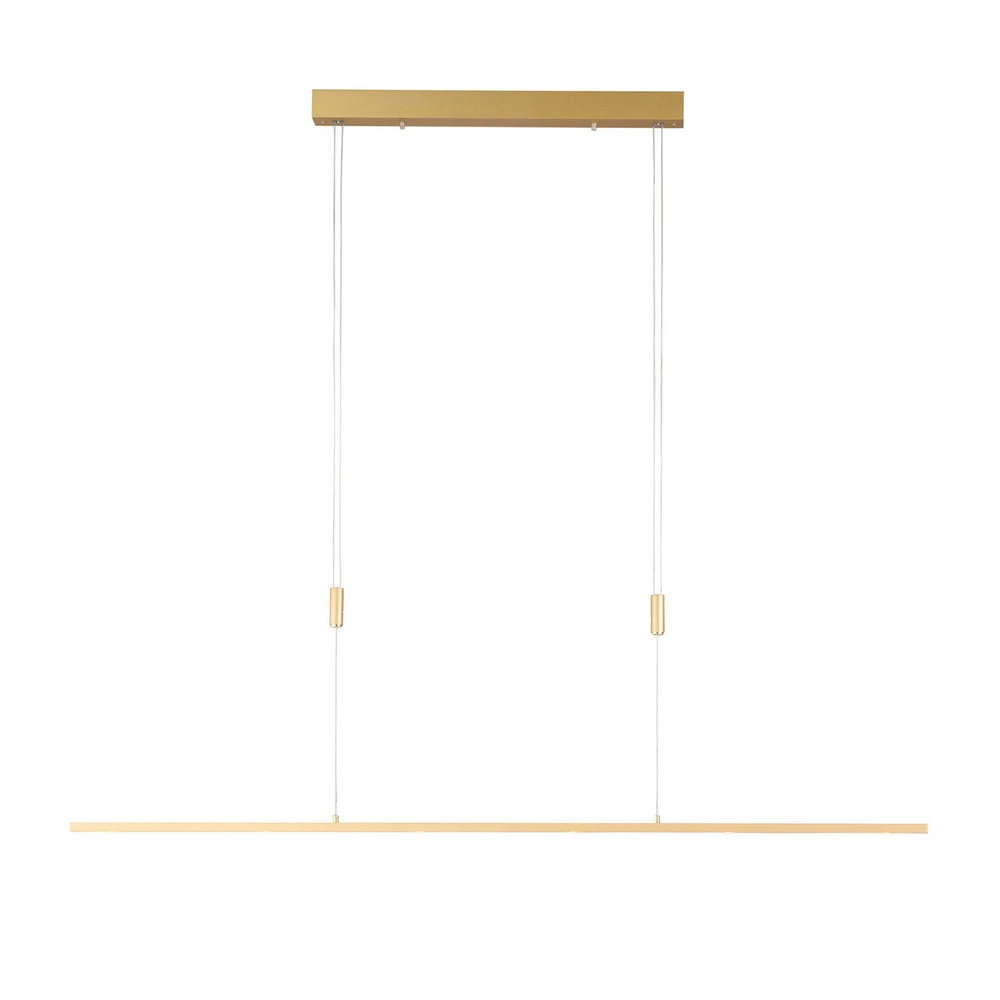 Éclairage LED Haute Luminosité Quitani Suspension LED Tolu, longueur 139 cm, laiton