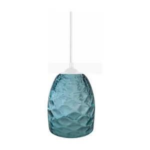 Éclairage LED Haute Luminosité Suspension conique métal bleu 100 cm.
