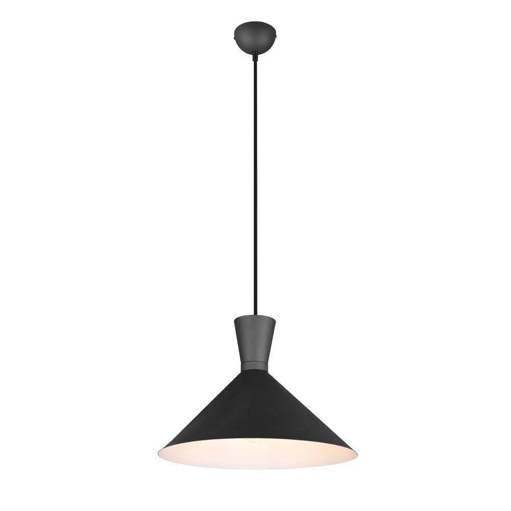 Éclairage LED Haute Luminosité Suspension Enzo, à une lampe, Ø 35 cm, noire