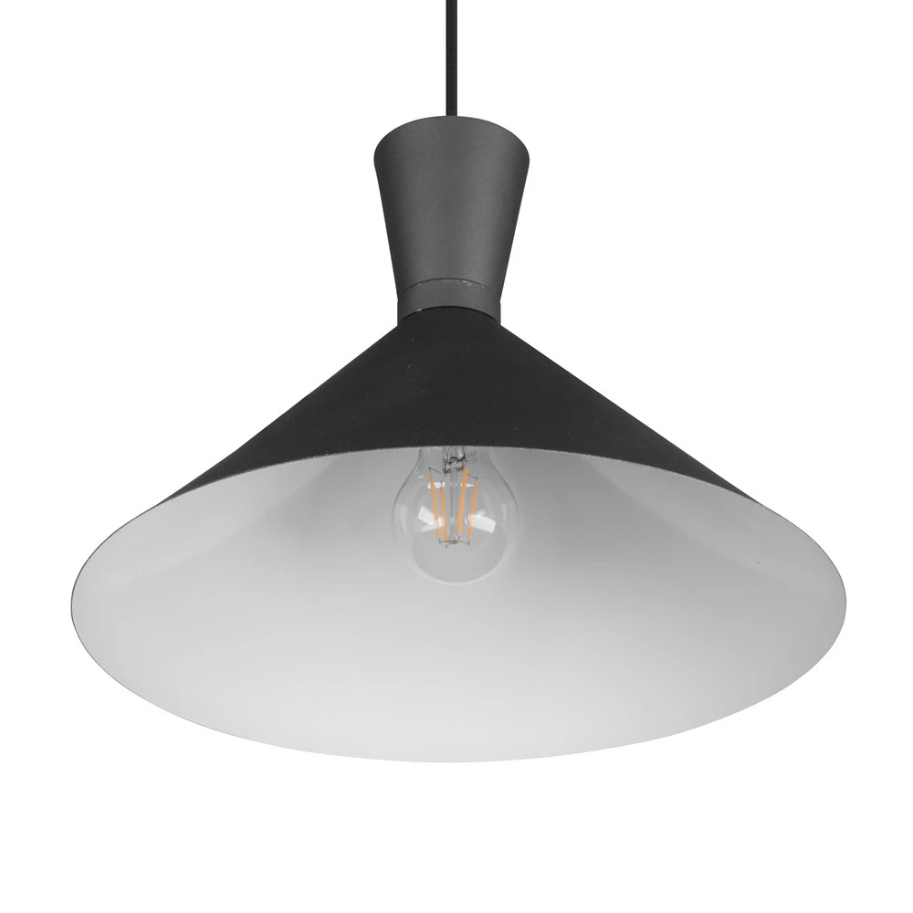 Éclairage LED Haute Luminosité Suspension Enzo, à une lampe, Ø 35 cm, noire